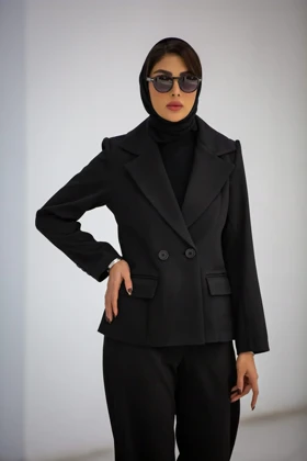 کت زنانه بلدینگ یقه E دو دکمه