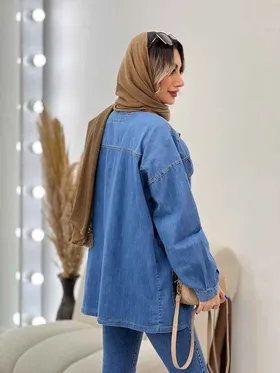 مانتو جین چهار جیب ماهلین