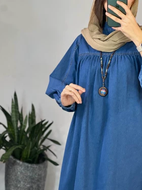 پیراهن مانتویی جین کاغذی 3