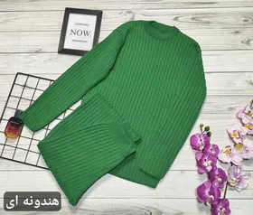 ست بلوز و شلوار بافت کبریتی زنانه
