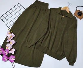 ست بلوز دامن بافت مدل ترگل کد 40198 (سبز)