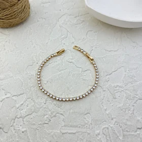 دستبند زنانه ژوپینگ مدل الیسا طرح تنیسی با نگین‌های درخشان