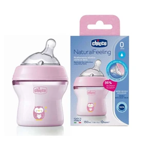 شیشه شیر چیکو مدل Natural Feeling مناسب از بدو تولد ظرفیت 150 میلی لیتر
