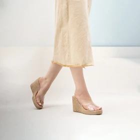 صندل تابستانی لژدار طلقی کنفی ضربدری کد 3146