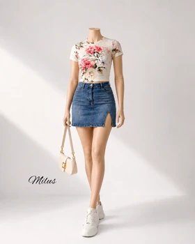 کراپ تیشرت گل‌گلی H&M