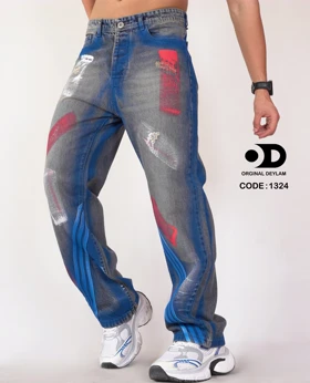 شلوار جین بگ فول کاستوم پتچ ورک فوق‌العاده خفن مردانه