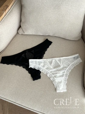 شورت توری خالدار وانیلیا