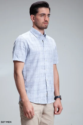 پیراهن مردانه آستین کوتاه لینن