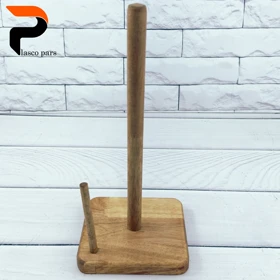 جا دستمال حوله چوبی مربع 2 میله B-592