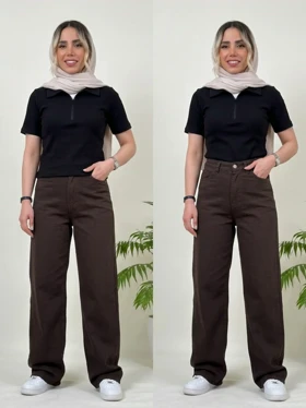 پلوشرت زیپی زنانه (مشکی)
