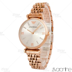 ساعت امپریو آرمانی زنانه رزگلد ایندکس نگین‌دار 104402