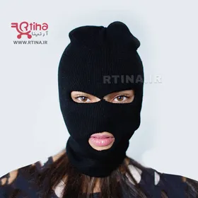 کلاه دو چشمی بافتنی مدل صورت پوش (کلاه دزدی مشکی)