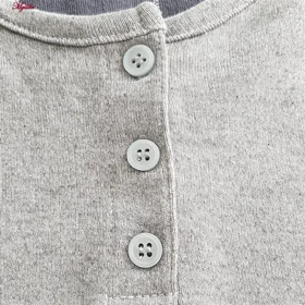 ست بلوز و شلوار زنانه نخ پنبه طوسی لین کد 5196-209