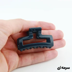 کلیپس دخترانه مدل مستطیلی کوچک دو رنگ (سرمه‌ای)