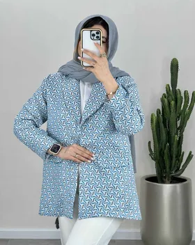 کت طرح دار یقه آرشال(2)کد3437