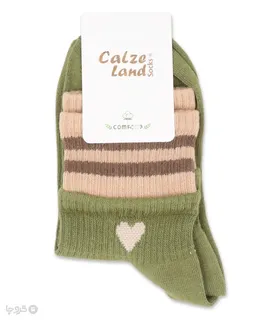 جوراب نیم ساق کش انگلیسی Calze Land کالزی لند طرح Heart