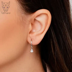 گوشواره حلقه‌ای زمرد اشک و خون ژوپینگ