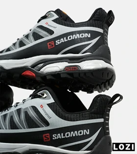 کفش کتانی مردانه و زنانه مشکی طوسی Salomon Waterproof V.2