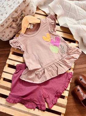 تاپ شلوارک گلهای قلبی