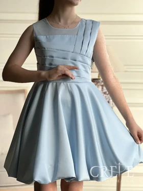 پیراهن ساتن دامن پفی