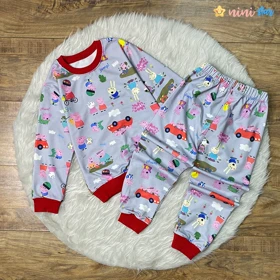 ست بلوز شلوار دخترانه Peppa pig ملانژ 1 تا 7 سال
