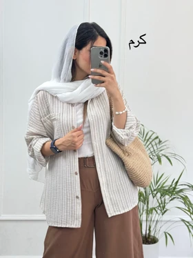 مانتو لینن راه راه نازلی