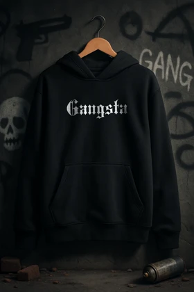 هودی مشکی اسپرت طرح نوشته Gangsta - فواصل