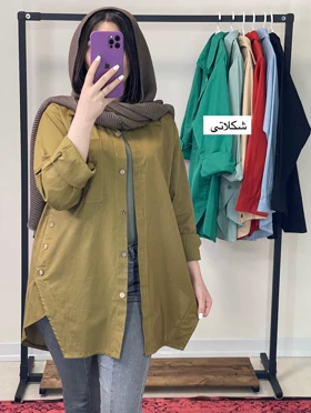 مانتو لینن بغل دکمه آیسودا