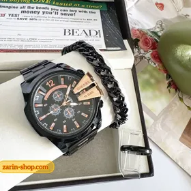 ست ساعت دیزل مردانه و دستبند انگشتر 290340400