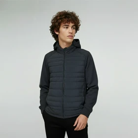 کاپشن ترکیبی کلاهدار (1006)