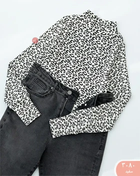 بلوزیقه پنج سانت پلنگی 3080