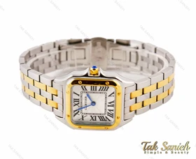 ساعت مچی زنانه کارتیه پنته دورنگ طلایی مدیوم Cartier-3187-L