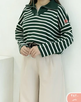 بافت کراپ نیم زیپ 4820