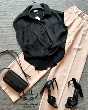شومیز جلو گره ساتن زارا