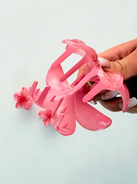 کلیپس مو طرح گل پلومریا Polomeria بسته 3 عددی