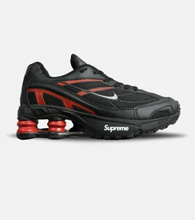 کفش کتانی مردانه مشکی قرمز نایک NIKE x SUPREME shox ride 2