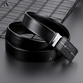 کمربند مردانه ریلی Leather Ratchet Belt BL98 (مشکی)