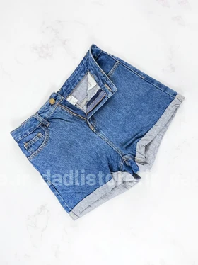 شورتک کوتاه جین پاچه پاکتی ساده