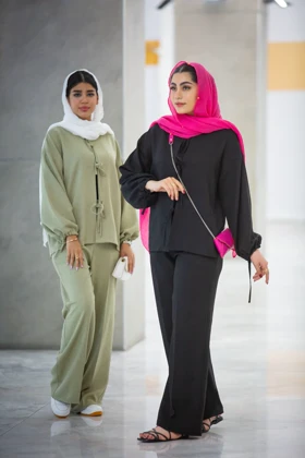 مانتو شلوار جلو بنددار new