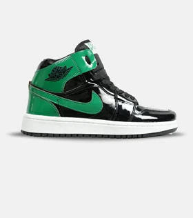 کفش کتانی ساق‌دار مردانه و زنانه مشکی سبز NIKE jordan 1
