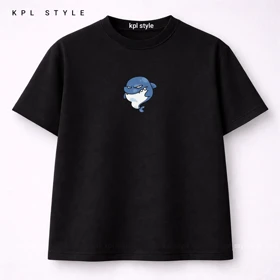 تیشرت باکسی 100٪ پنبه طرح نهنگ | یونیسکس | کد 1440