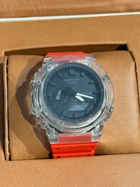 ساعت طرح جی شاک 2100 صفحه شفاف قرمز