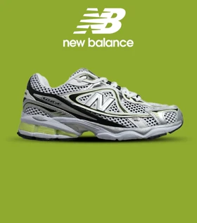 کفش کتانی مردانه و زنانه سفید نقره ای لیمویی NEW BALANCE 1064 مدل 5626