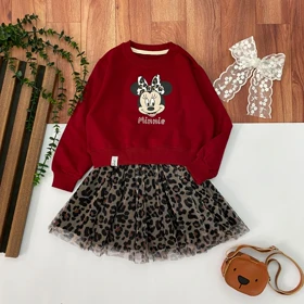 کراپ دامن دخترانه میکی پلنگی