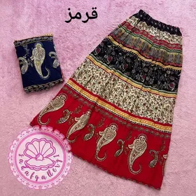 دامن نخی بلند طرح ترکمن