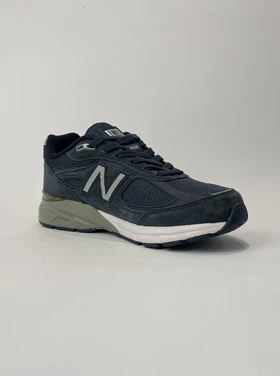 کفش روزمره مردانه نیوبالانس 990 سرمه ای ورژن 4 با رویه چرم کیفیت مستر