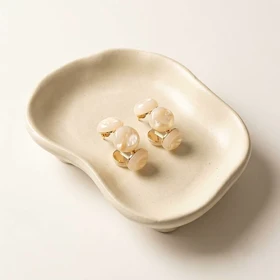 گوشواره حلقهای مدل «حباب صدفی» کد 5399