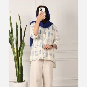 تونیک زنانه لینن طرح برگ