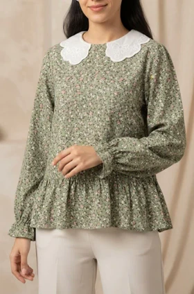 شومیز عروسکی چین‌دار گل بهار