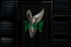 تیشرت ریپریزنت طرح کبوتر “تیچ پیس” مشکی